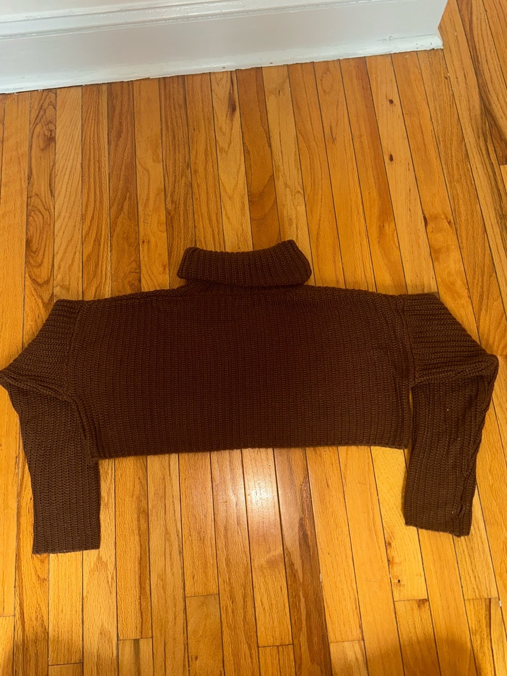 Forever 21 Brown Cropped Turtleneck Sweater
